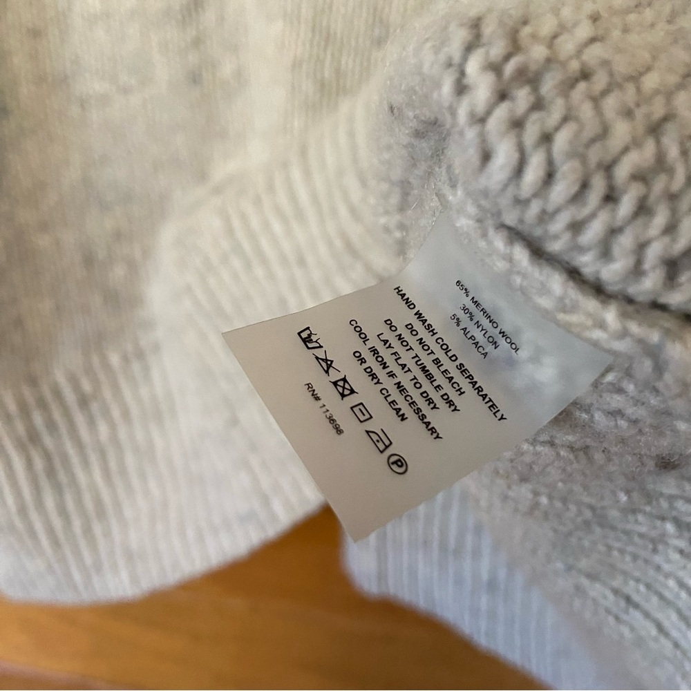 Margaret O'Leary gray mockneck wool alpaca blend sweater - Picture 8 of 8